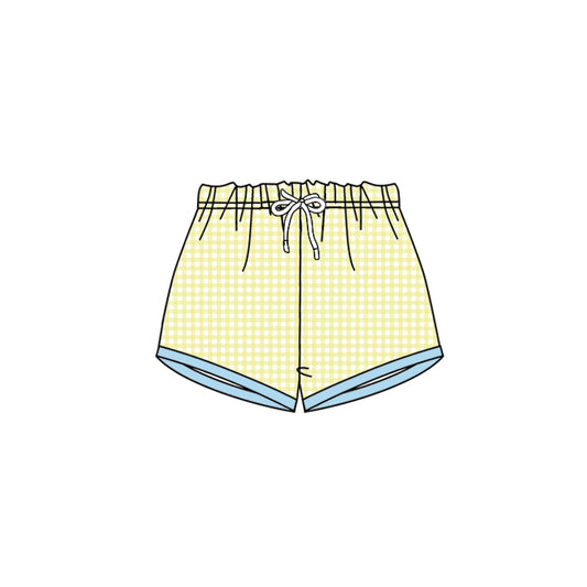 Baby Girls Yellow Checkered Shorts Bottoms Preorder