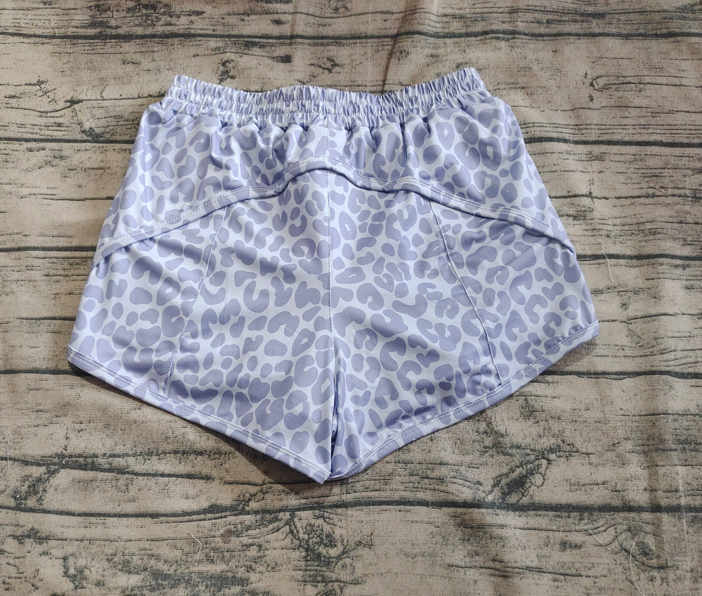 Adult Women Gray Leopard Yoga Summer Shorts