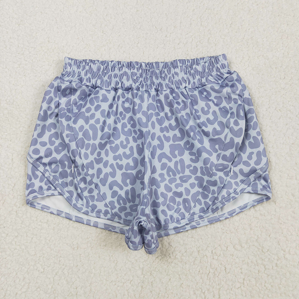 Mommy and Me Baby Girls Gray Leopard Yoga Shorts Bottoms