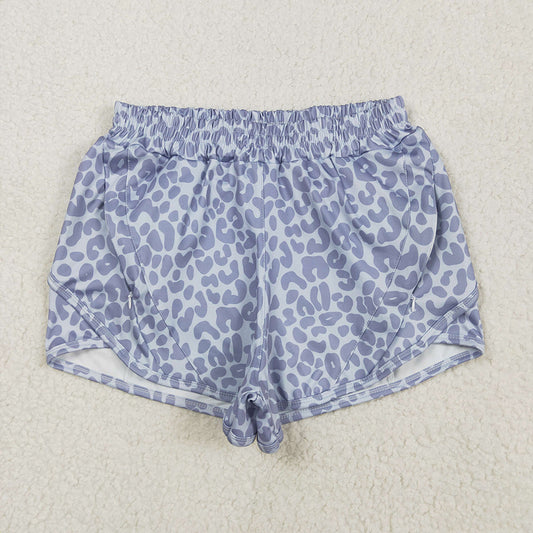 Mommy and Me Baby Girls Gray Leopard Yoga Shorts Bottoms