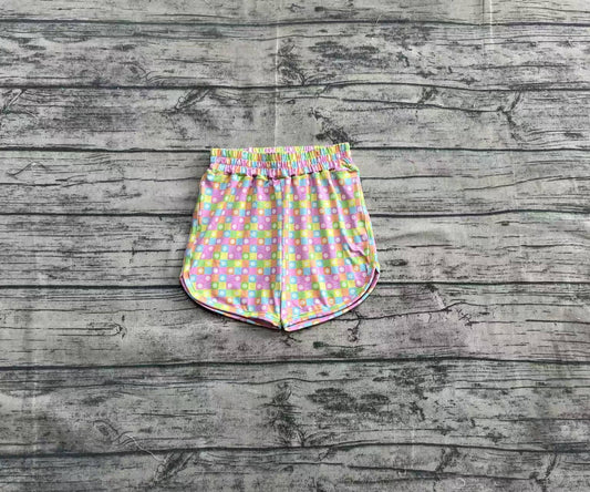 Baby Girls Pink Plaid Flowers Sport Shorts Bottoms