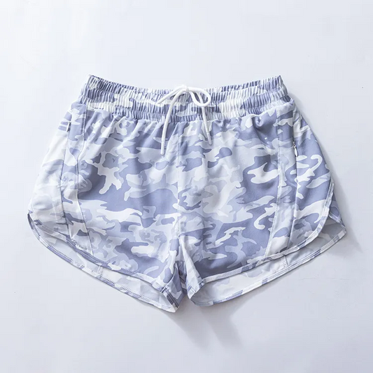 Preorder moq 5 Baby Girls Gray Camo Yoga Shorts Bottoms