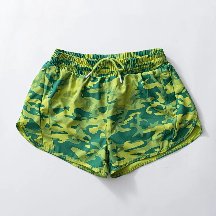 Preorder moq 5 Baby Girls Green Camo Yoga Shorts Bottoms
