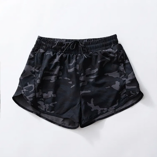 Preorder moq 5 Baby Girls Black Camo Yoga Shorts Bottoms