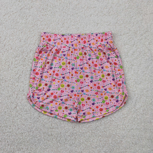 Baby Girls Pink Floral Hearts Shorts Bottoms