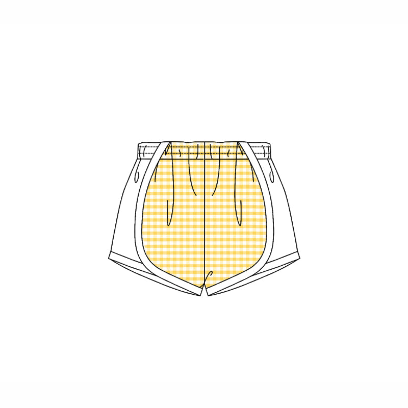 Baby Girls White Yellow Plaid Shorts Bottoms Preorder
