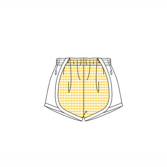 Baby Girls White Yellow Plaid Shorts Bottoms Preorder