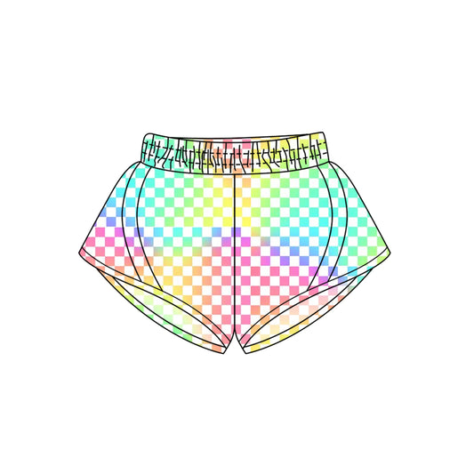 Baby Girls Colorful Plaid Yoga Shorts Bottoms Preorder