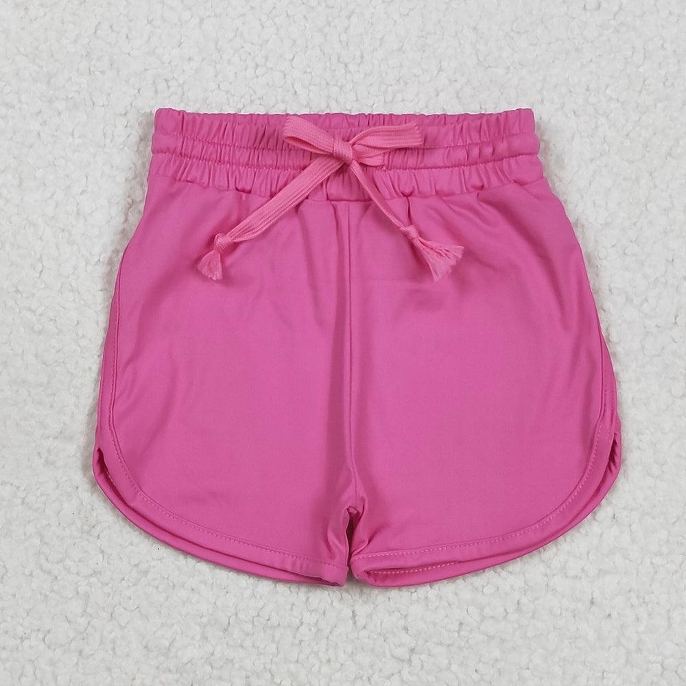 Baby Girls Hot Pink Belt Yoga Shorts Bottoms