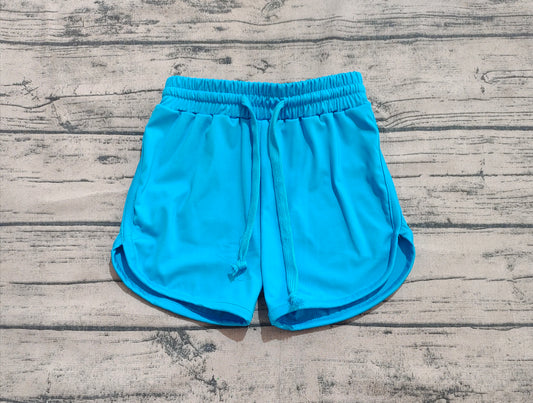 Baby Girls Hot Blue Belt Yoga Shorts Bottoms