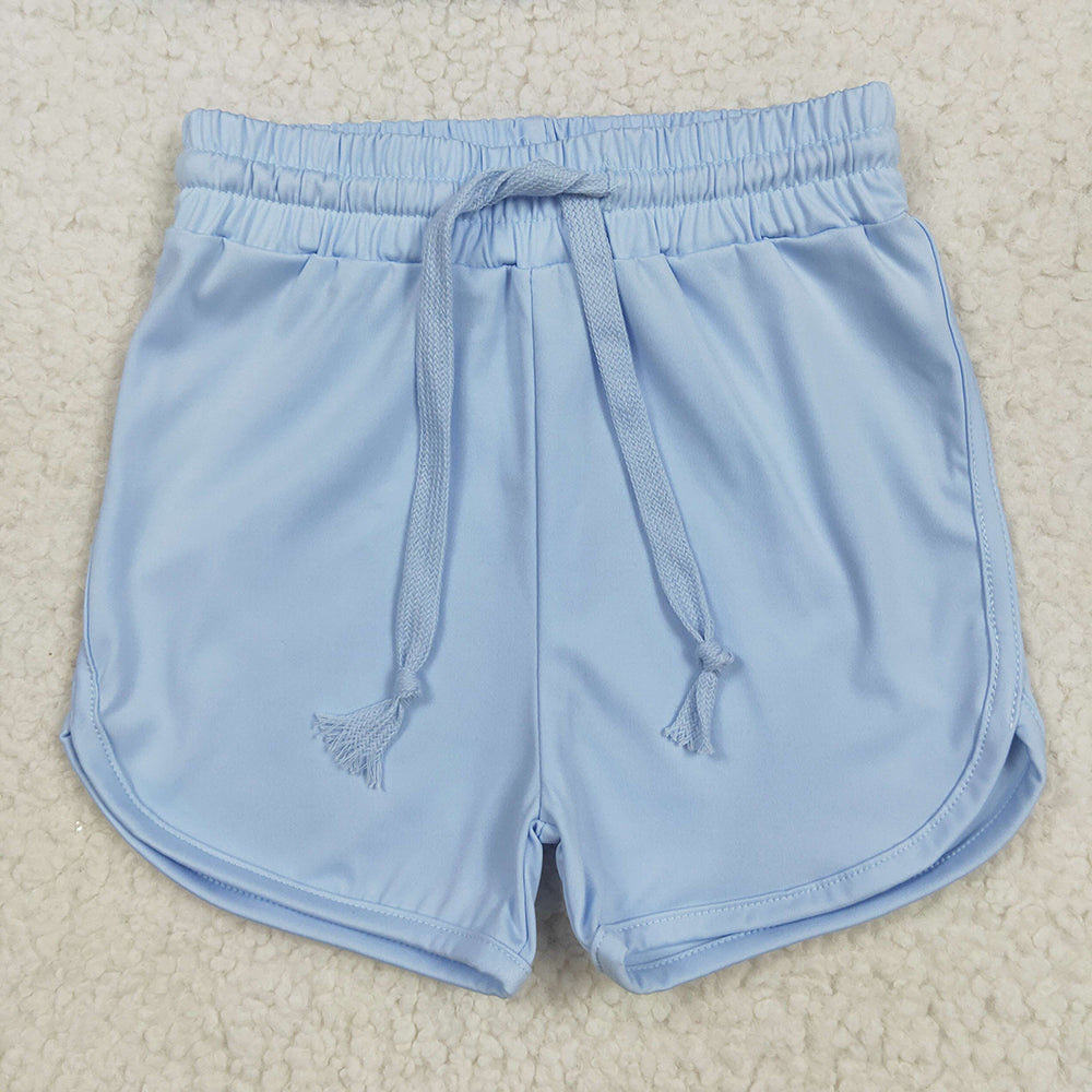Baby Girls Light Blue Elastic Yoga Shorts Bottoms