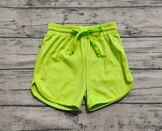 Baby Girls Lime Green Elastic Yoga Shorts Bottoms