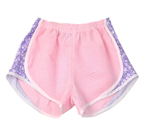 Preorder moq 5 Baby Girls Purple Floral Shorts Bottoms