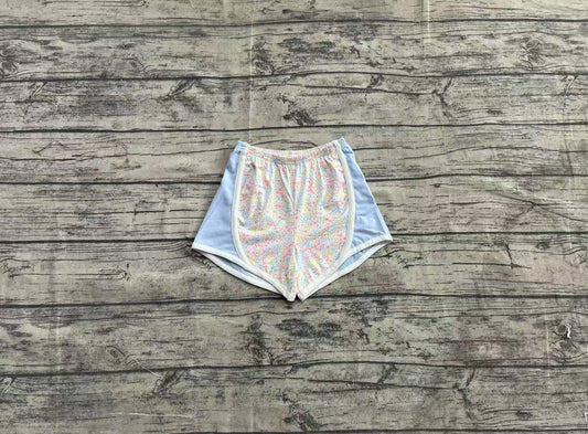 Baby Girls Blue Floral Sports Shorts Bottoms