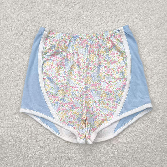 Baby Girls Blue Floral Sports Shorts Bottoms