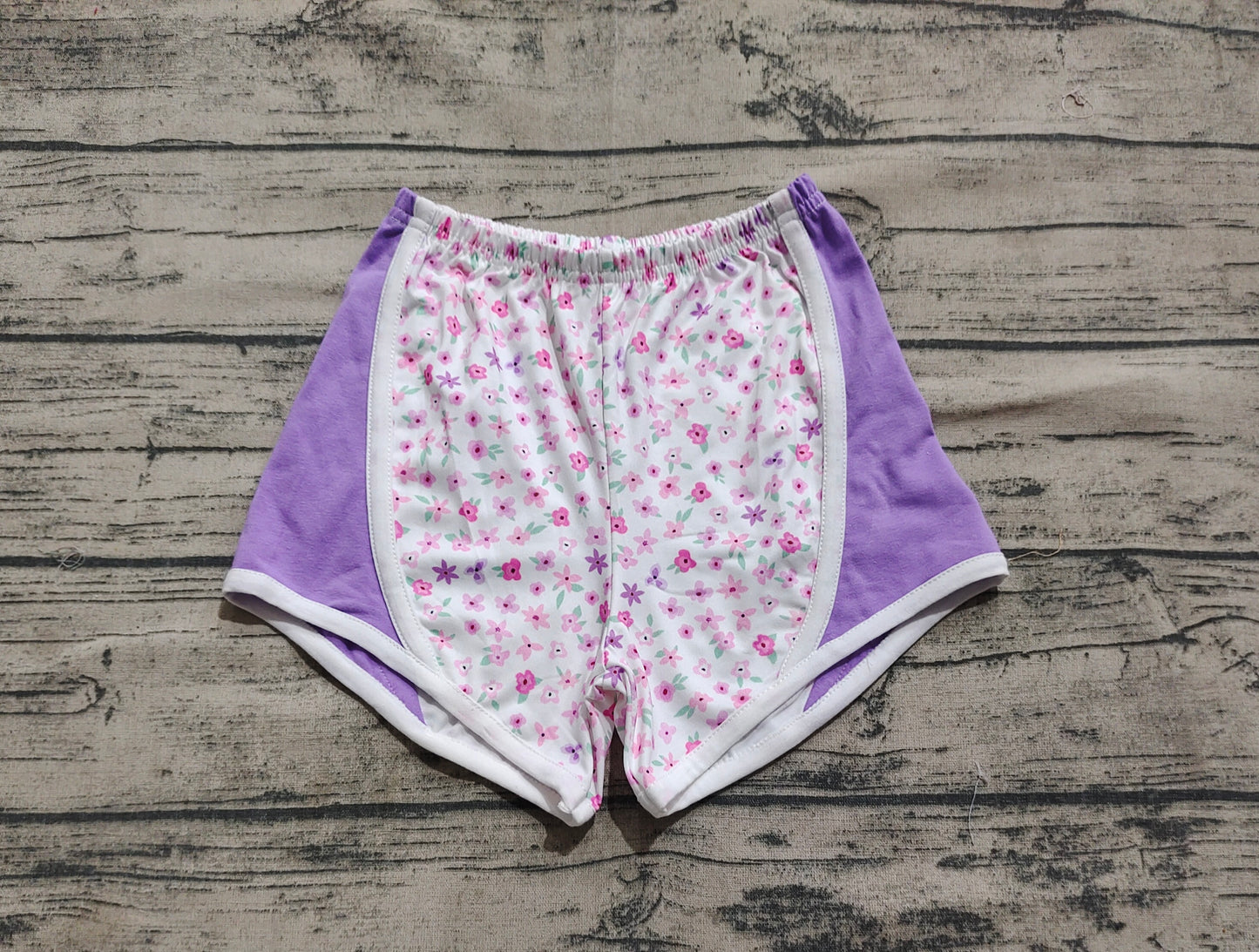 Baby Girls Lavender Floral Strawberry Shorts Bottoms