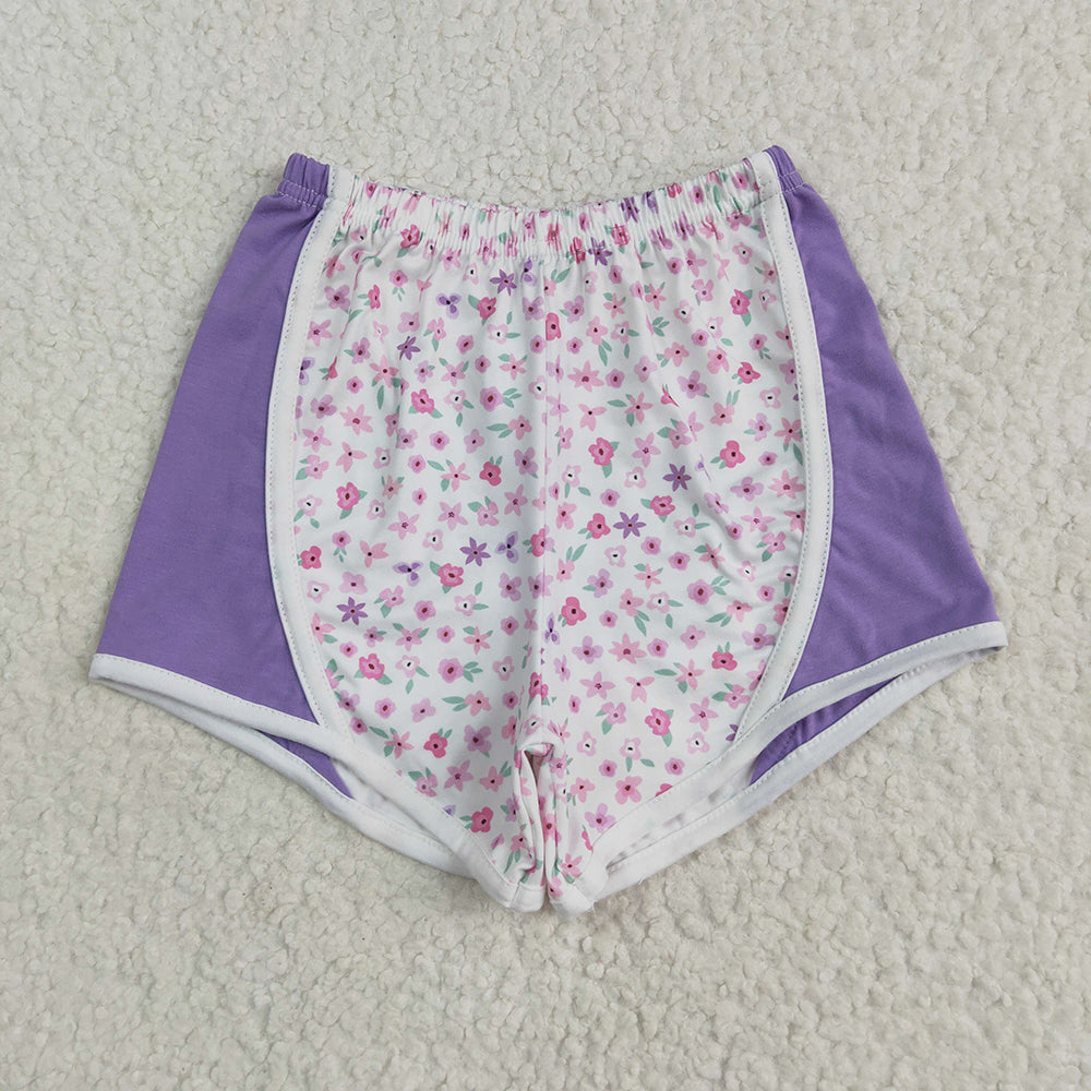 Baby Girls Lavender Floral Strawberry Shorts Bottoms
