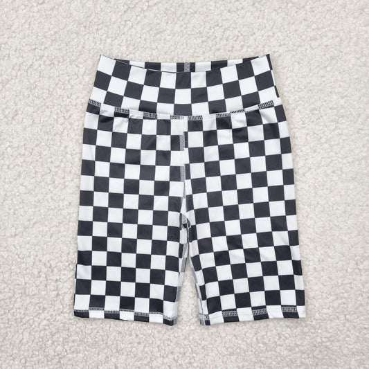 Baby Girls Black White Plaid Yoga Biking Shorts Bottoms