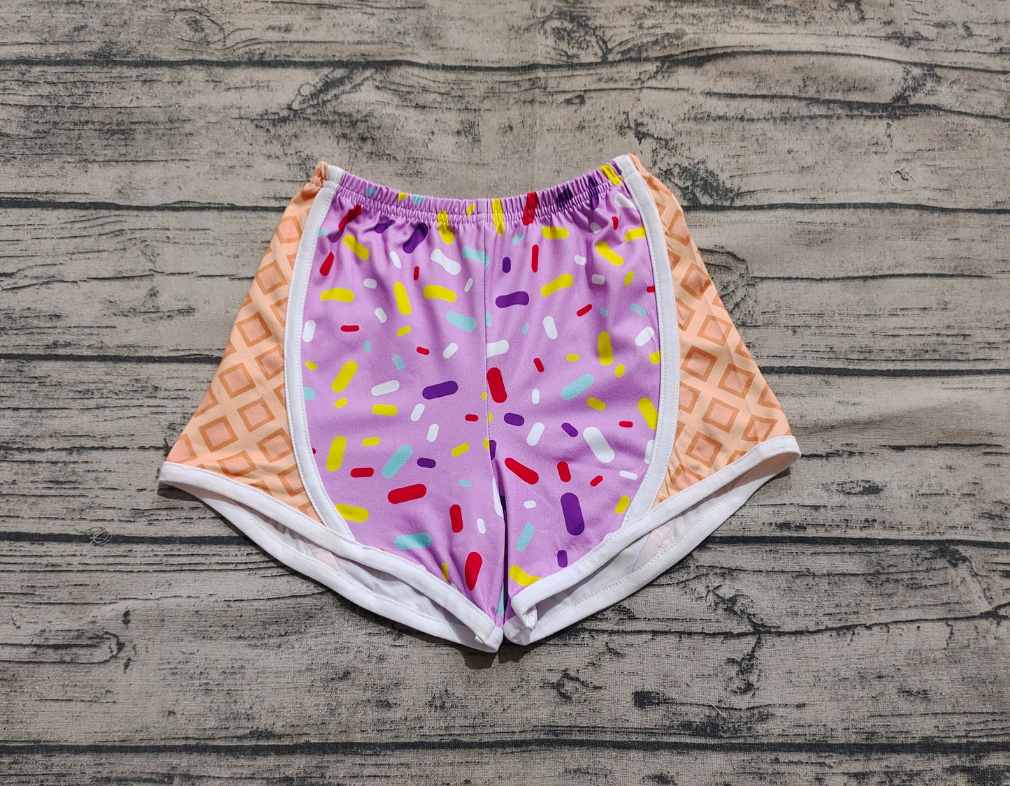 Baby Girls Purple Ice-cream Drip Yoga Shorts Bottoms