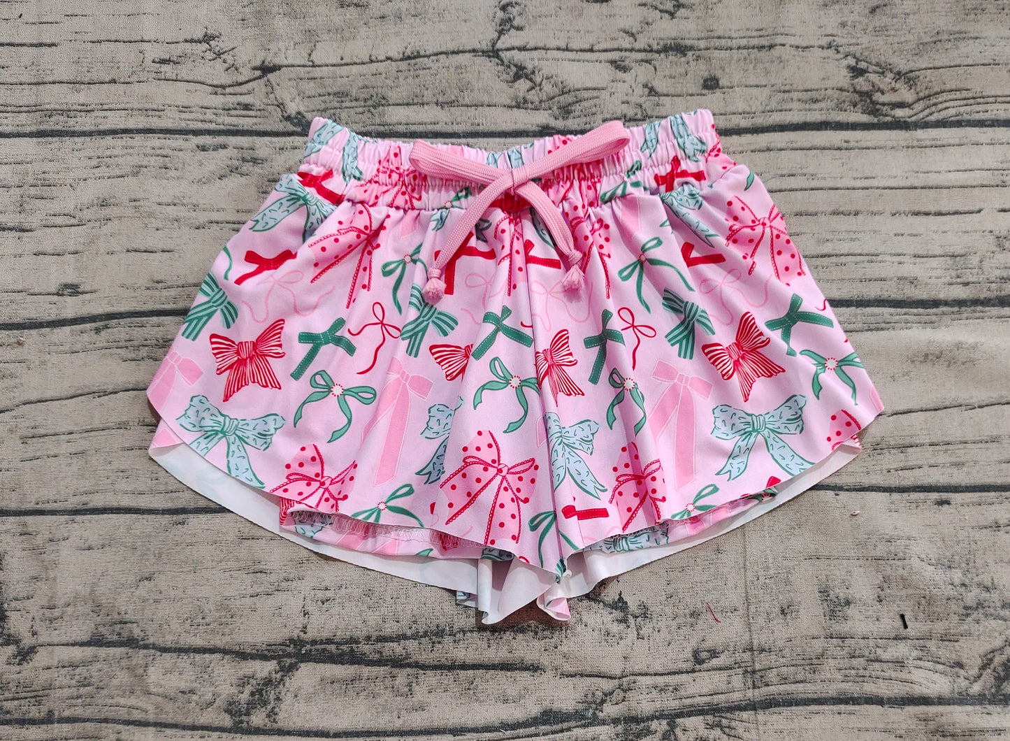Baby Girls Pink Green Bows Summer Shorts Bottoms
