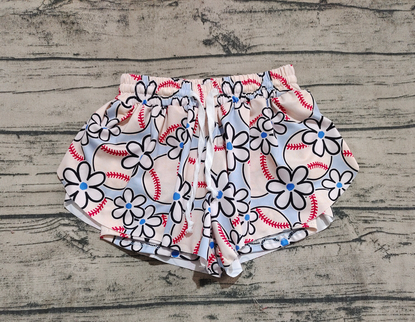 Baby Girls Baseball Flowers Summer Shorts Bottoms