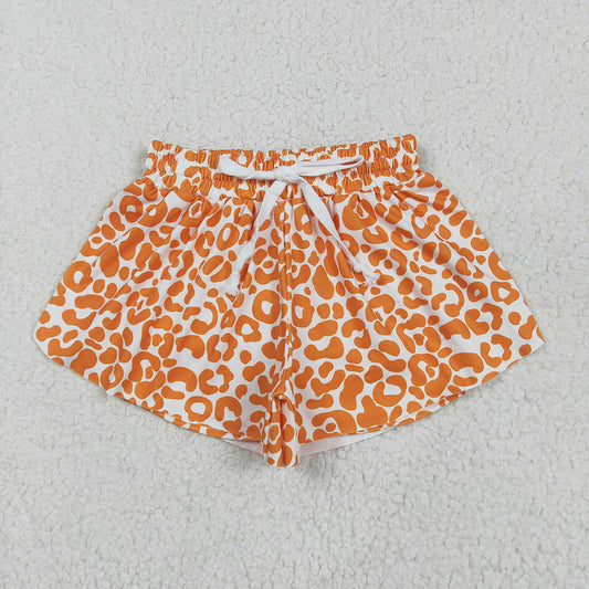 Baby Girls Orange Leopard Summer Shorts Bottoms