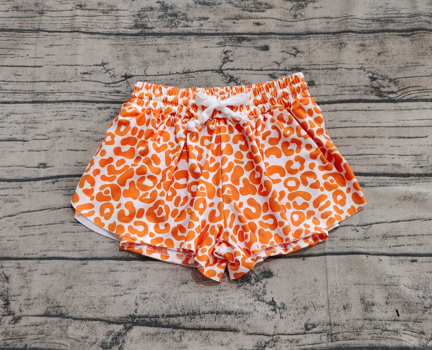 Baby Girls Orange Leopard Summer Shorts Bottoms