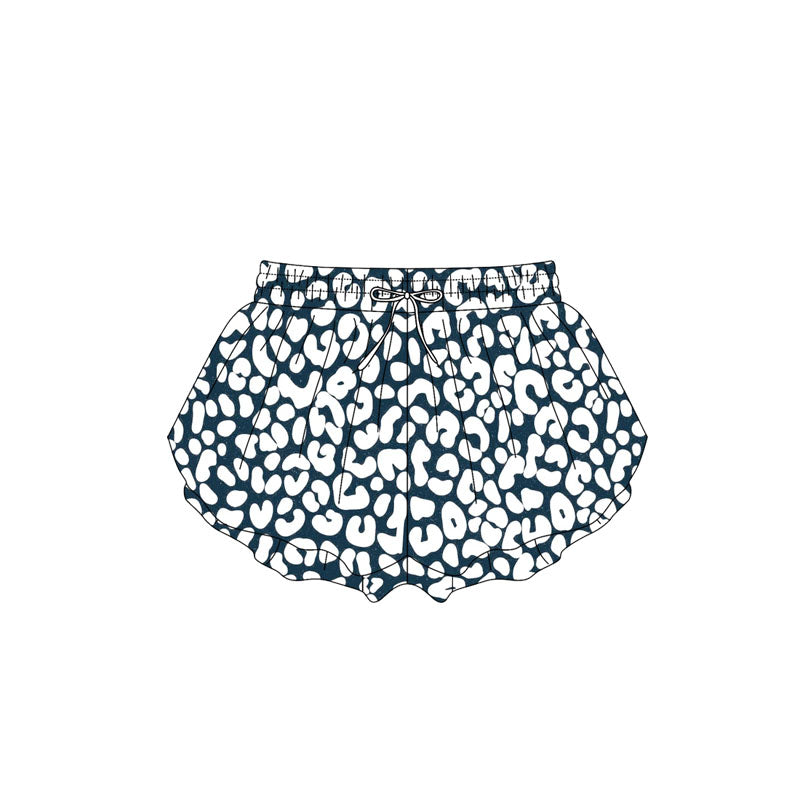 Preorder moq 5 Baby Girls Blue Leopard Summer Shorts Bottoms