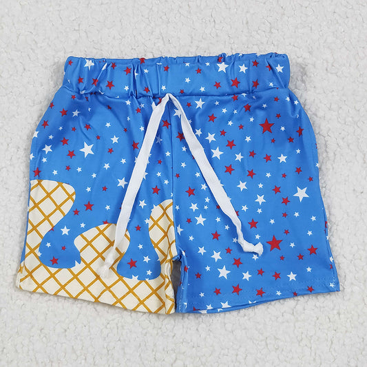 Baby Boys Blue Drip Stars Pockets Team Shorts Bottom