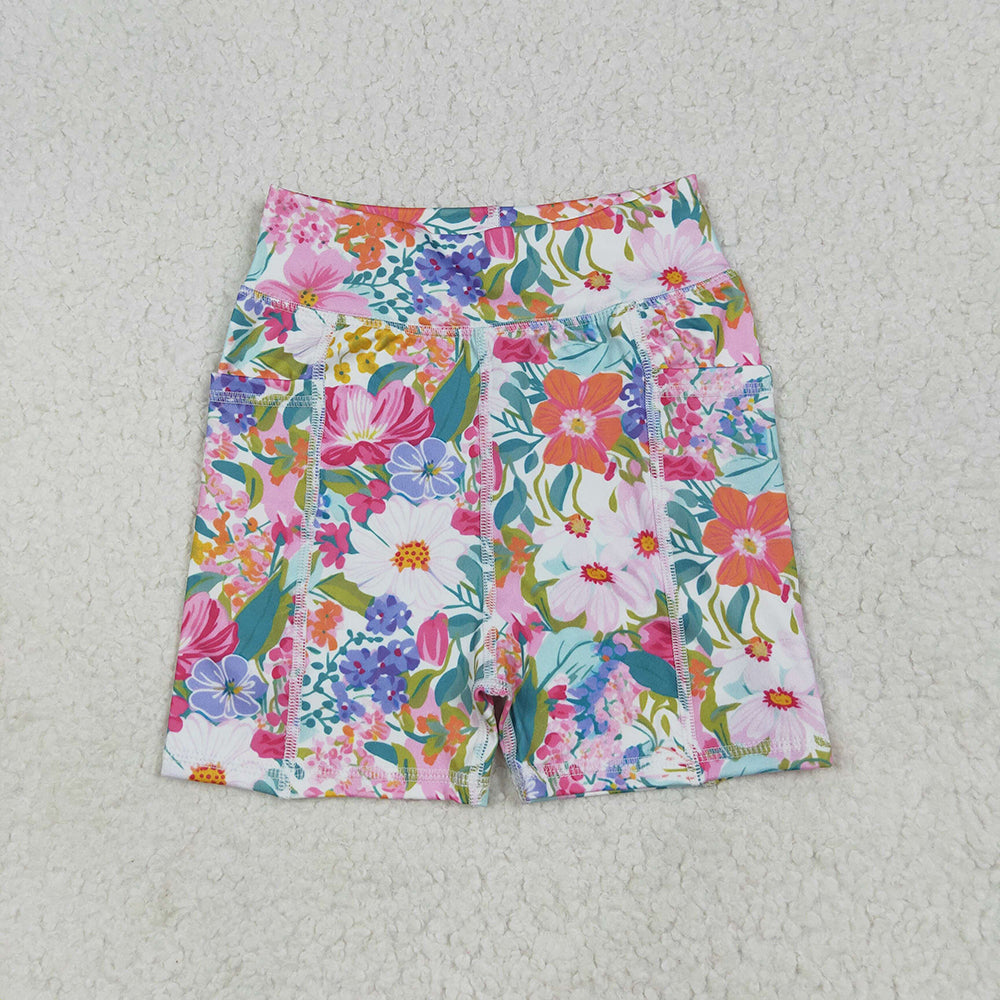 Baby Girls Pink Floral Yoga Short Bottoms