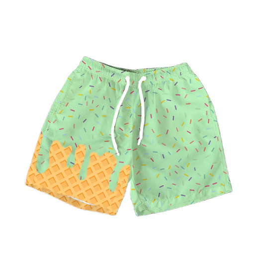 Baby Girls Light Green Ice Cream Drip Summer Shorts Bottoms Preorder