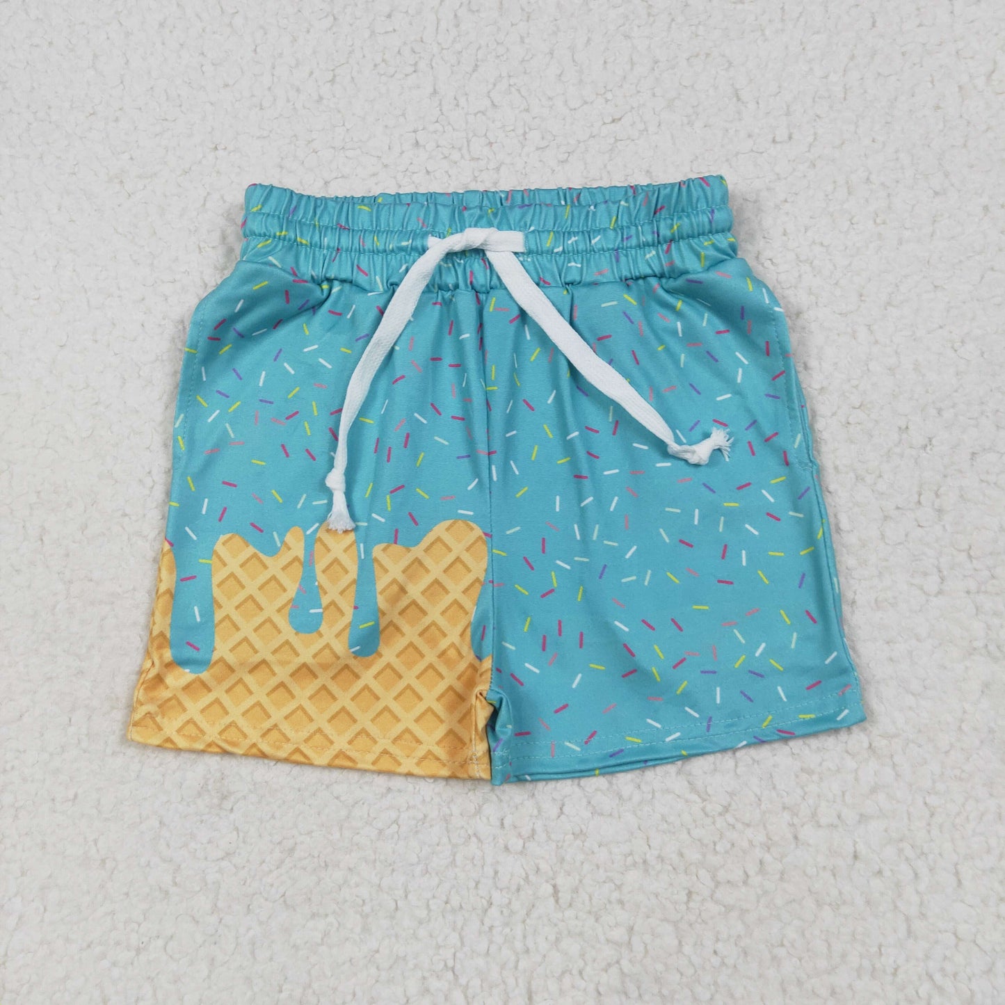 Sibling Baby Boys Ice Cream Drip Sprinkles Stars Summer Shorts Bottoms