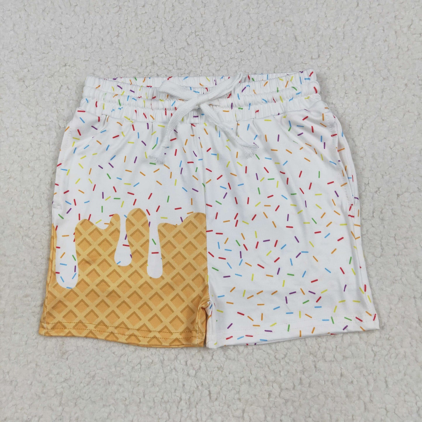 Sibling Baby Boys Ice Cream Drip Sprinkles Stars Summer Shorts Bottoms