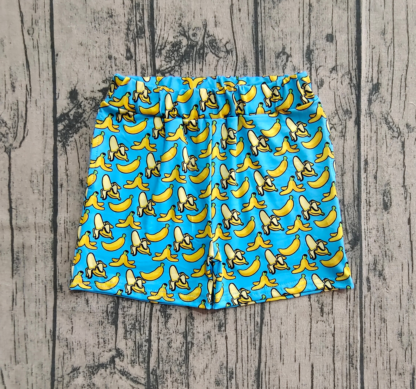 Baby Boys Blue Cartoon Bananas Summer Shorts Bottom