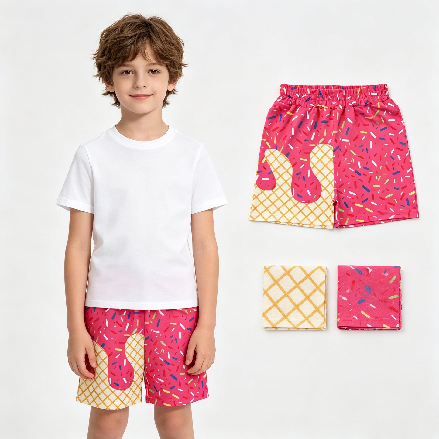 Baby Boys Watermelon Red Sprinkles Drip Team Shorts Bottom