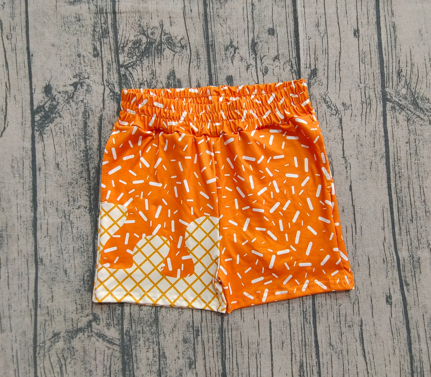 Baby Boys Orange Drip Sprinkles Team Shorts Bottom