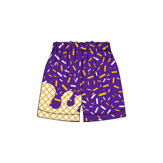 Baby Boys Purple Drip Team Shorts Bottom Preorder