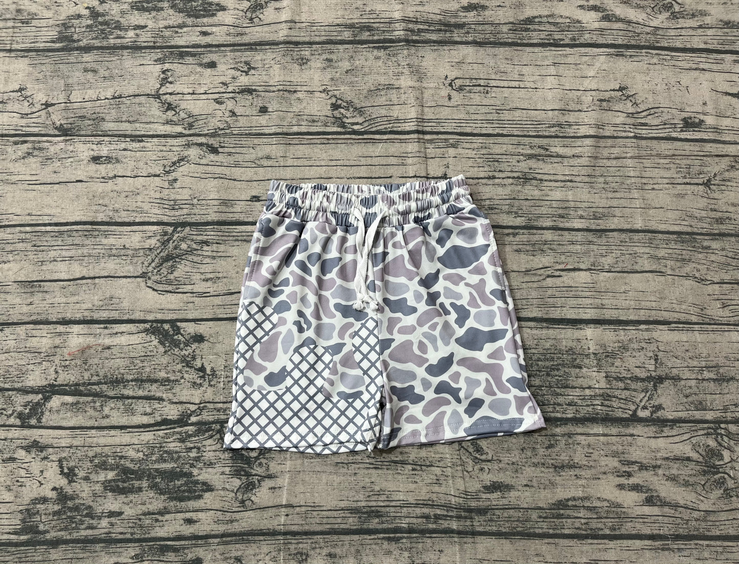Baby Boys Grey Camo Drip Team Shorts Bottom