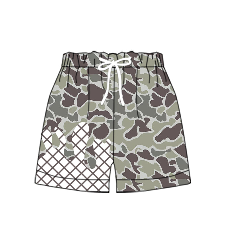 Baby Boys Dark Grey Camo Drip Team Shorts Bottom Preorder