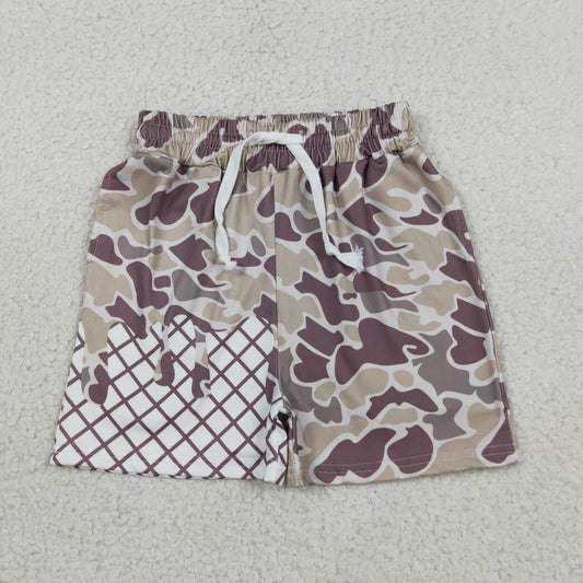 Baby Boys Lavender Camo Drip Team Pockets Shorts Bottom