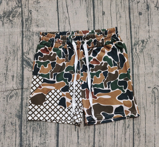 Baby Boys Dark Green Camo Drip Southern Team Shorts Bottom