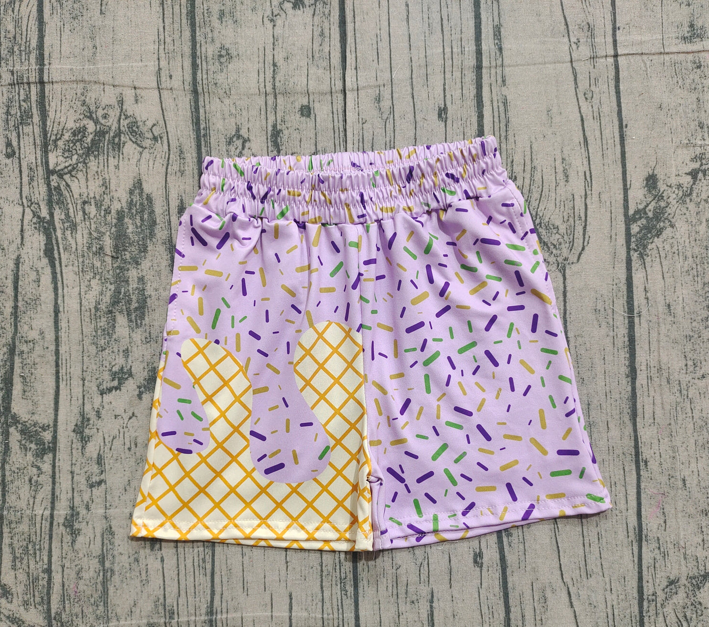 Baby Boys Purple Drip Sprinkles Team Shorts Bottom Preorder