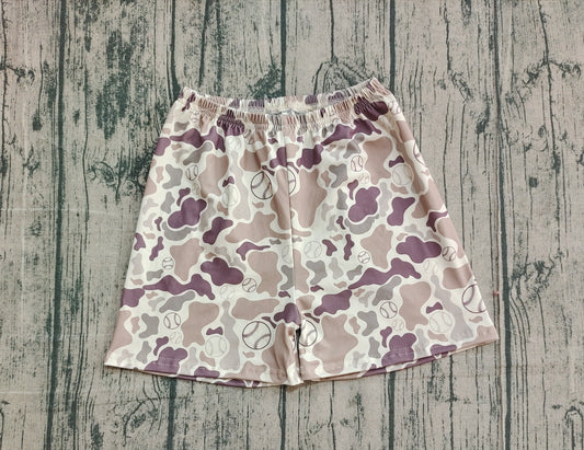Baby Boys Khaki Camo Baseballs Team Shorts Bottoms