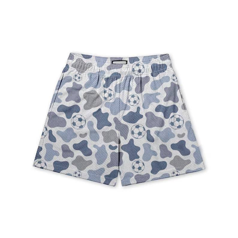 Baby Boys Blue Camo Footballs Team Pockets Shorts Bottom Preorder