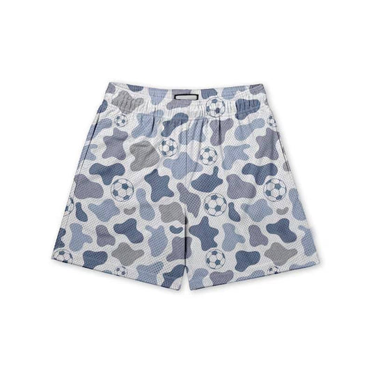 Baby Boys Blue Camo Footballs Team Pockets Shorts Bottom Preorder