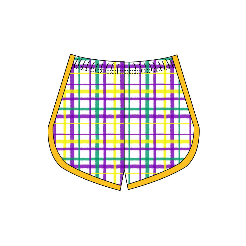 Baby Girls Mardigras Checked Yoga Shorts Bottoms Preorder