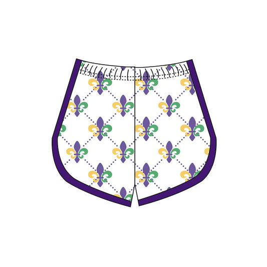 Baby Girls Mardigras Anchors Checked Yoga Shorts Bottoms Preorder