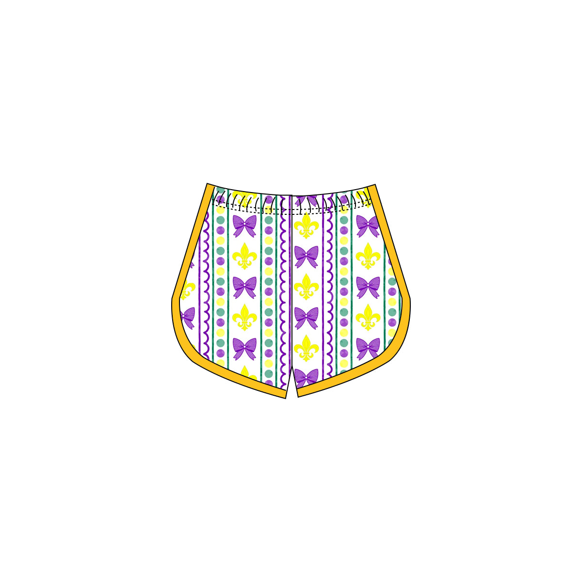 Baby Girls Mardigras Anchors Bows Stripe Yoga Shorts Bottoms Preorder