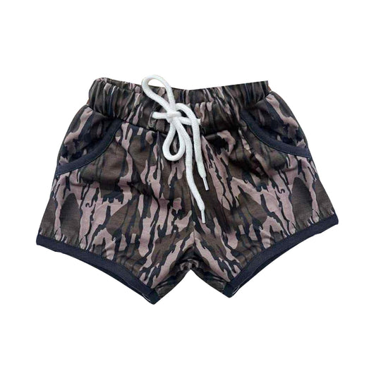 Baby Boys Olive Leaves Camo Hunting Pockets Shorts Bottom Preorder