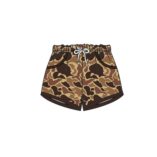 Baby Boys Brown Khaki Camo Hunting Pockets Shorts Bottom Preorder